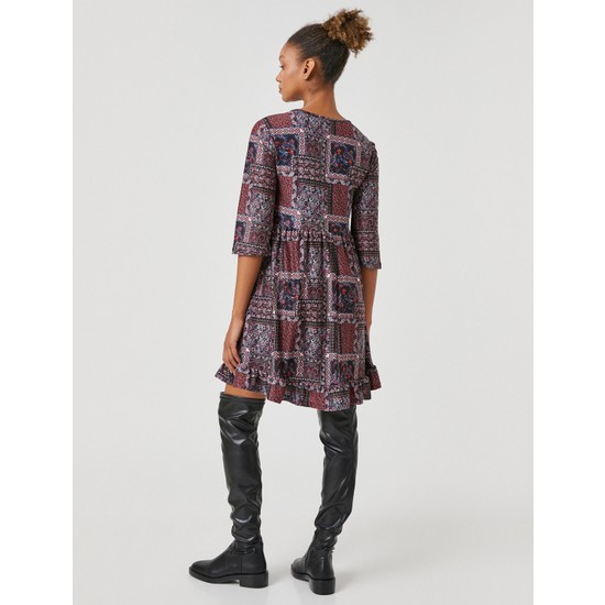 Koton Midi Elbise Yarım Kollu