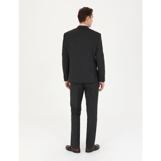Erkek Antrasit Çizgi Detaylı Spor Takım Elbise